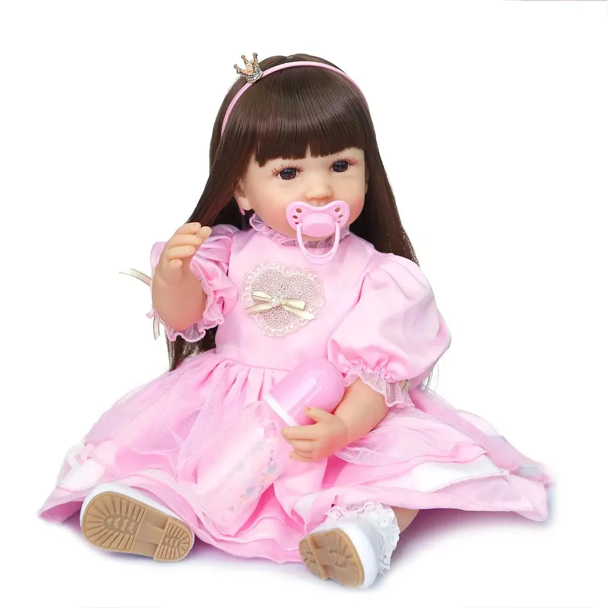 22-Inch Reborn Toddler Girl Doll - Princess in Pink Dress