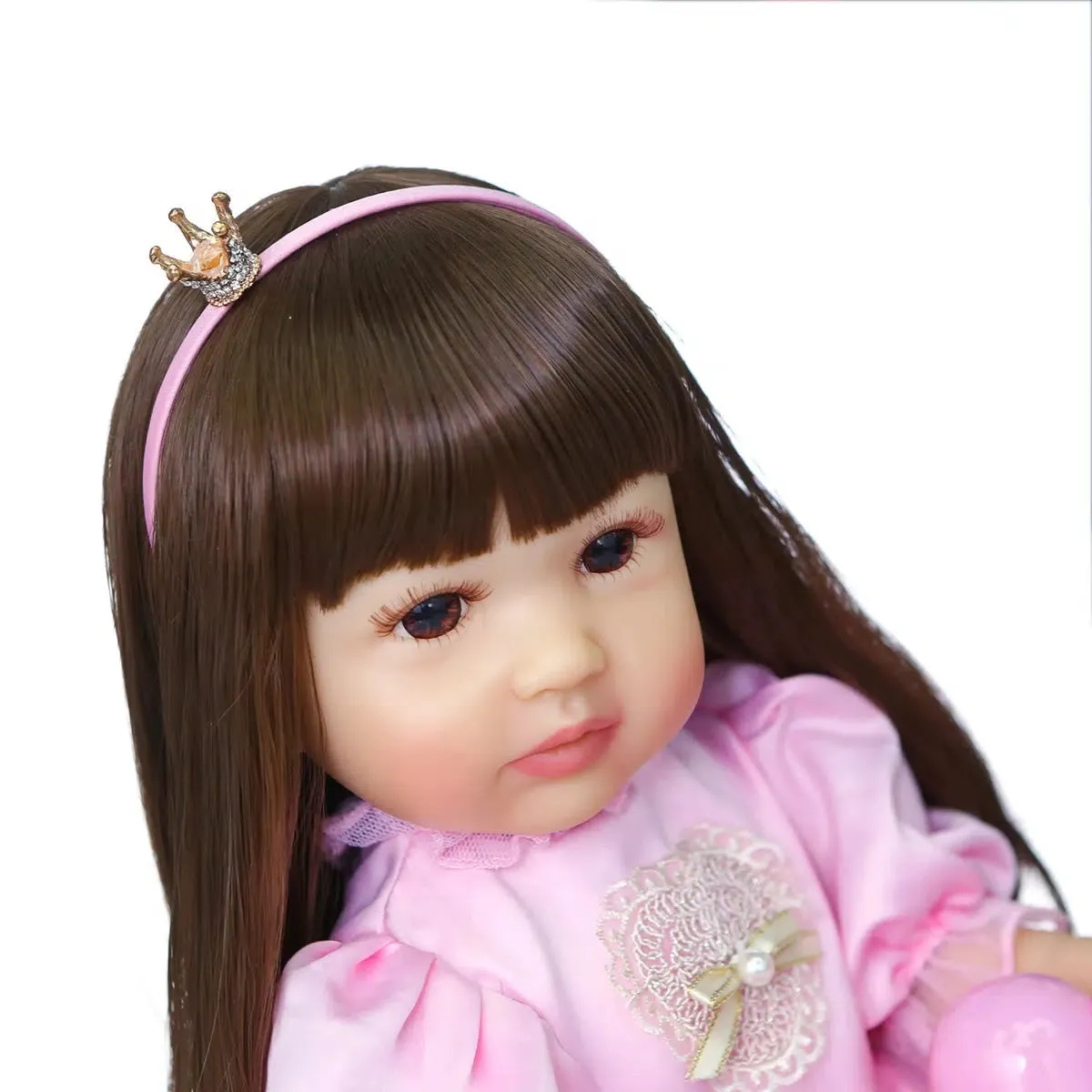 22-Inch Reborn Toddler Girl Doll - Princess in Pink Dress
