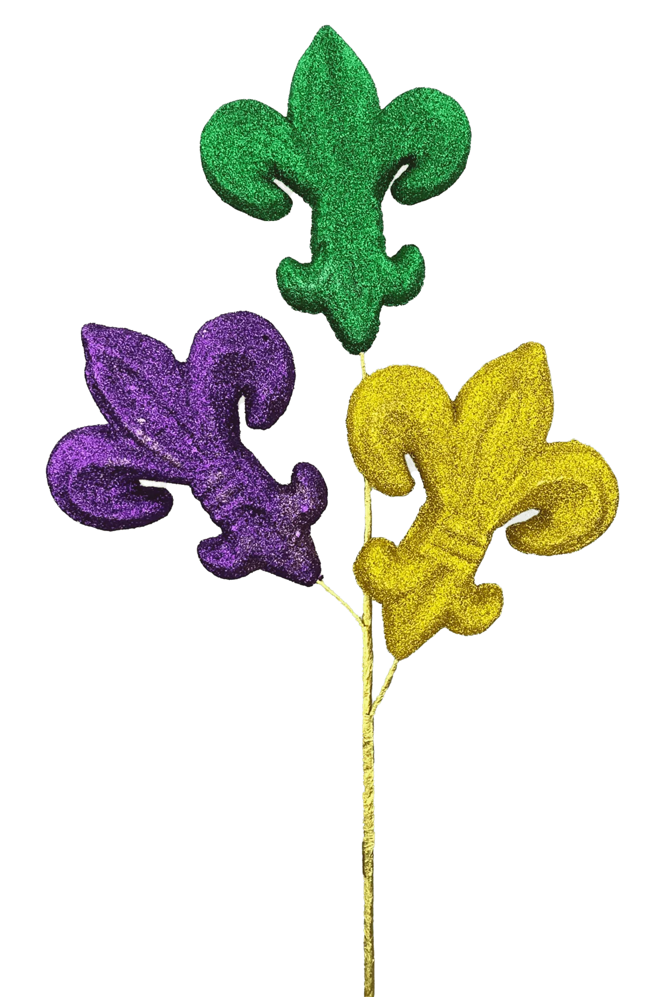 28" Glitter Fleur de Lis Spray: Mardi Gras - 63655MG