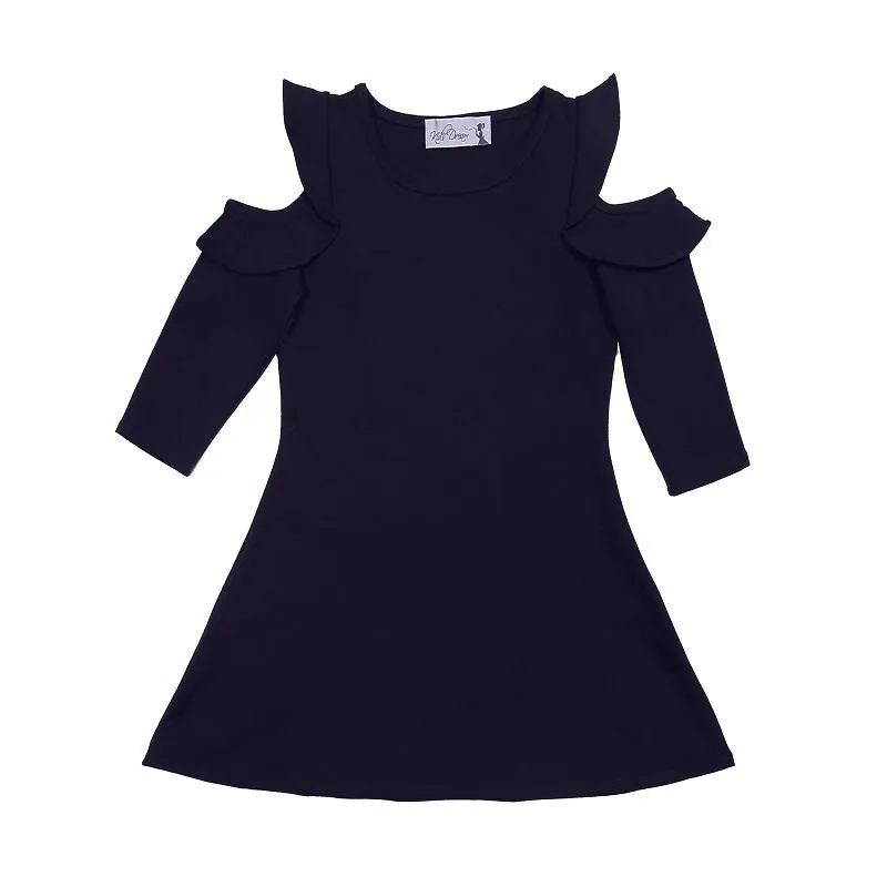 434 Cold Shoulder Ruffle Dress