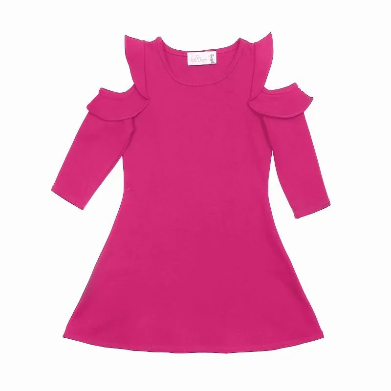 434 Cold Shoulder Ruffle Dress