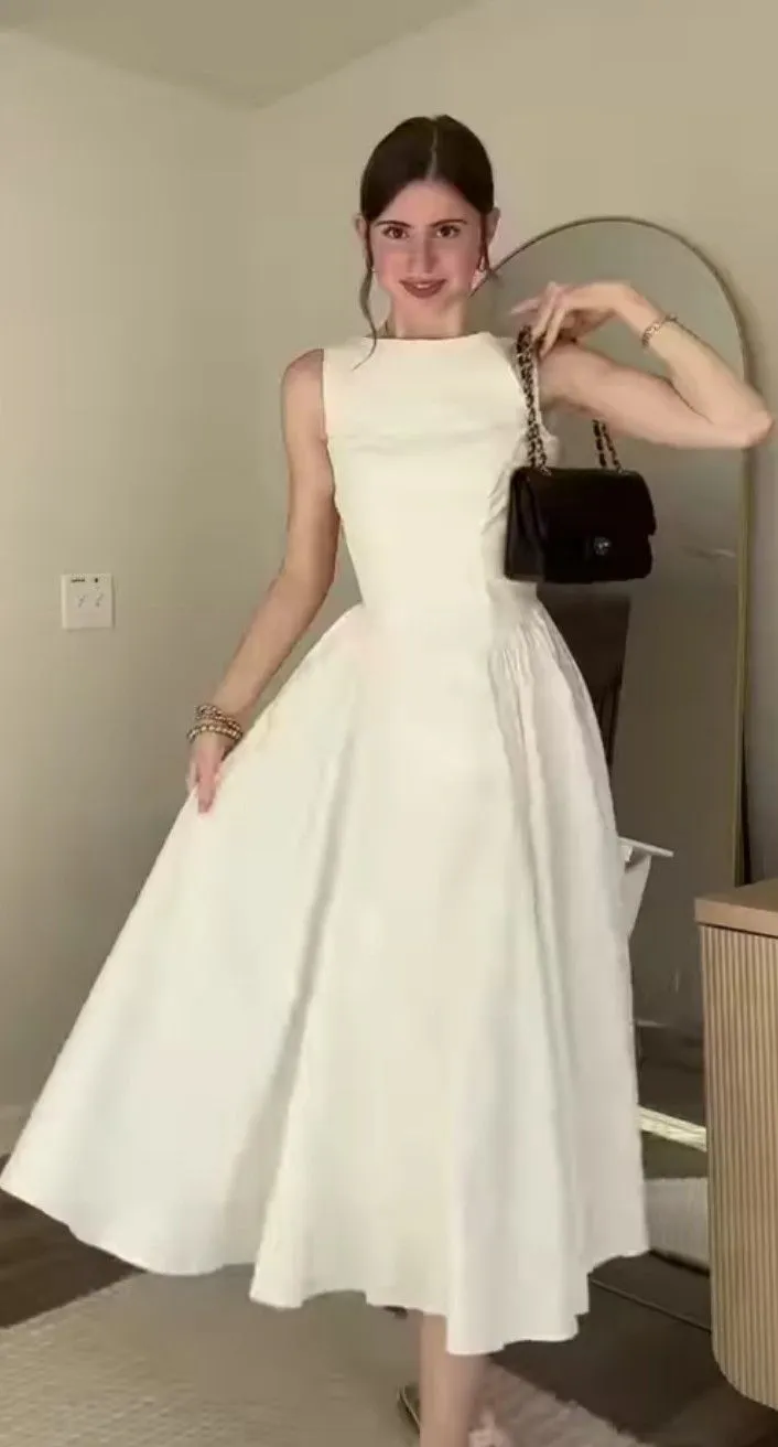 A Line Sleeveless Prom Dress Evening Party Gowns    fg7425