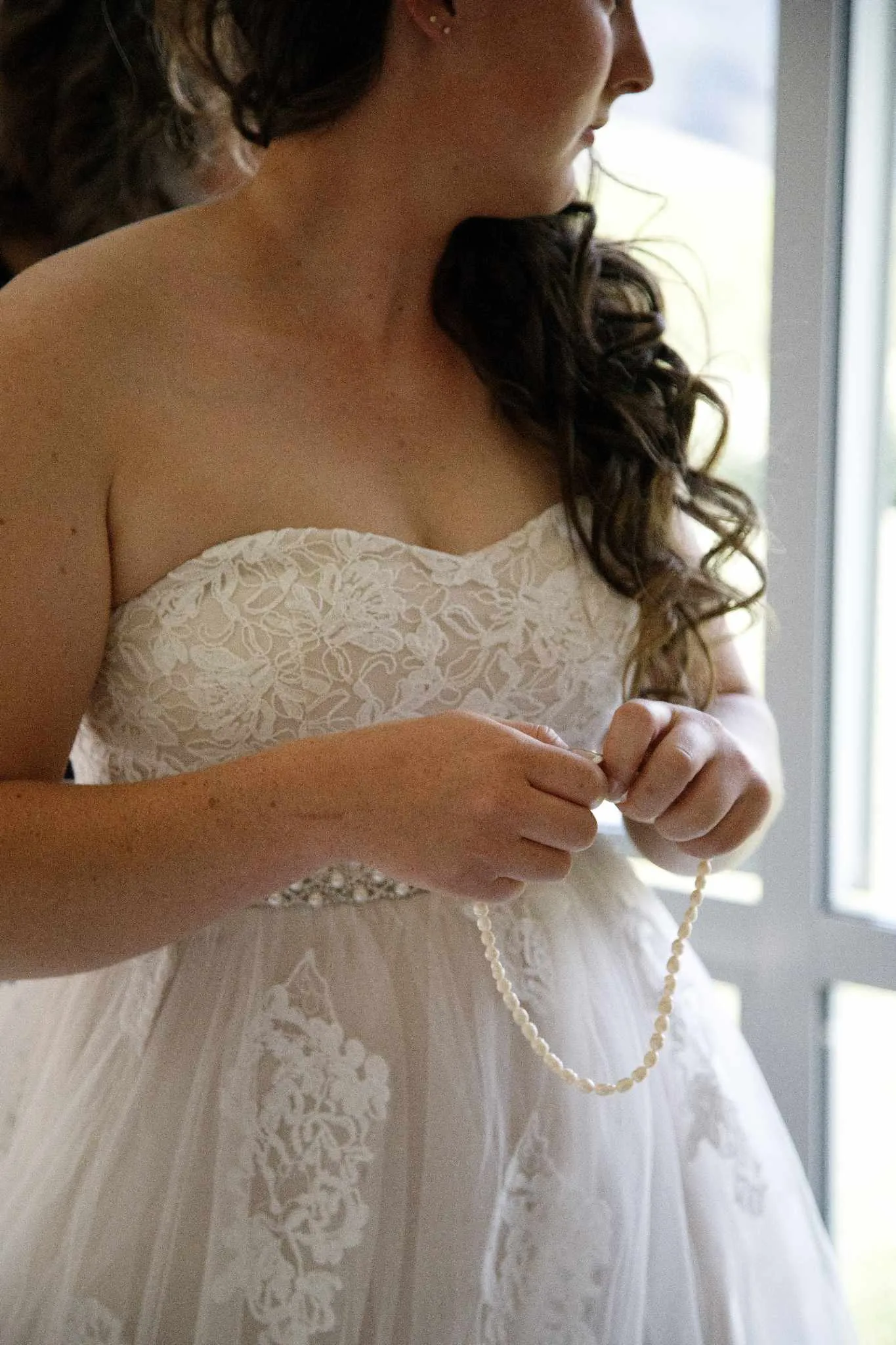 Abby strapless nude and ivory wedding gown s8 Express NZ wide