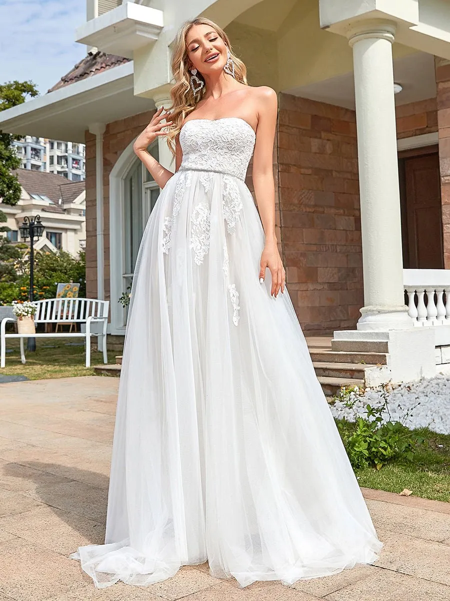 Abby strapless nude and ivory wedding gown s8 Express NZ wide