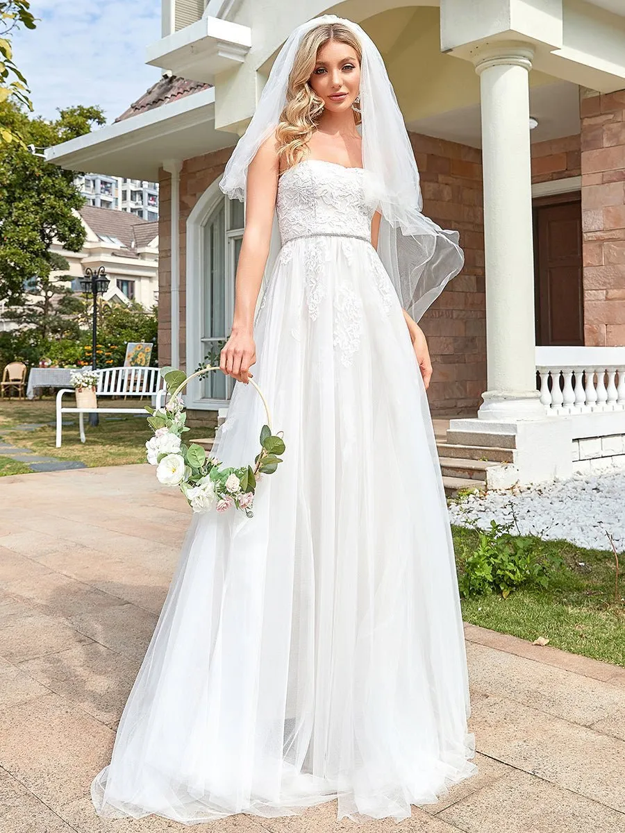 Abby strapless nude and ivory wedding gown s8 Express NZ wide