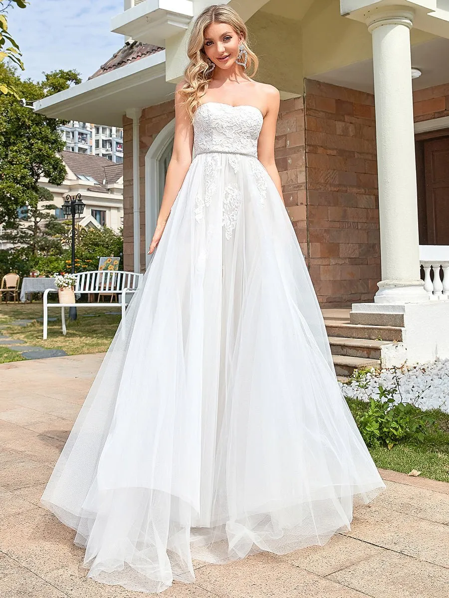 Abby strapless nude and ivory wedding gown s8 Express NZ wide