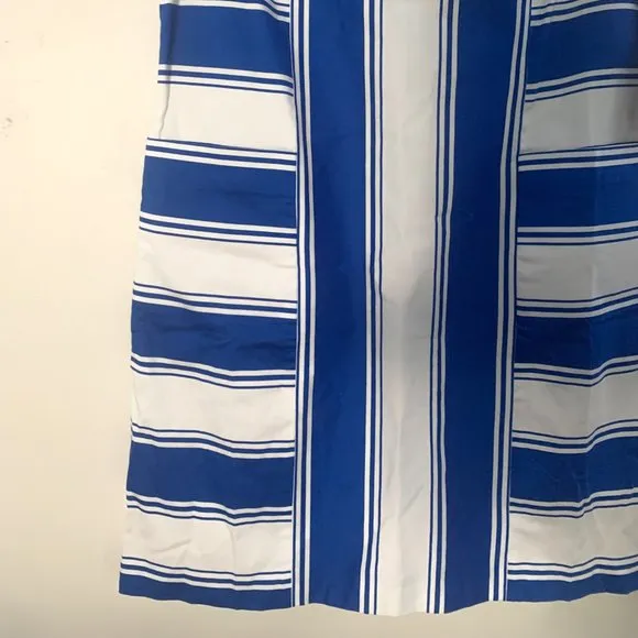Adrianna Papell Women's Blue Stripe Print Cotton Dress