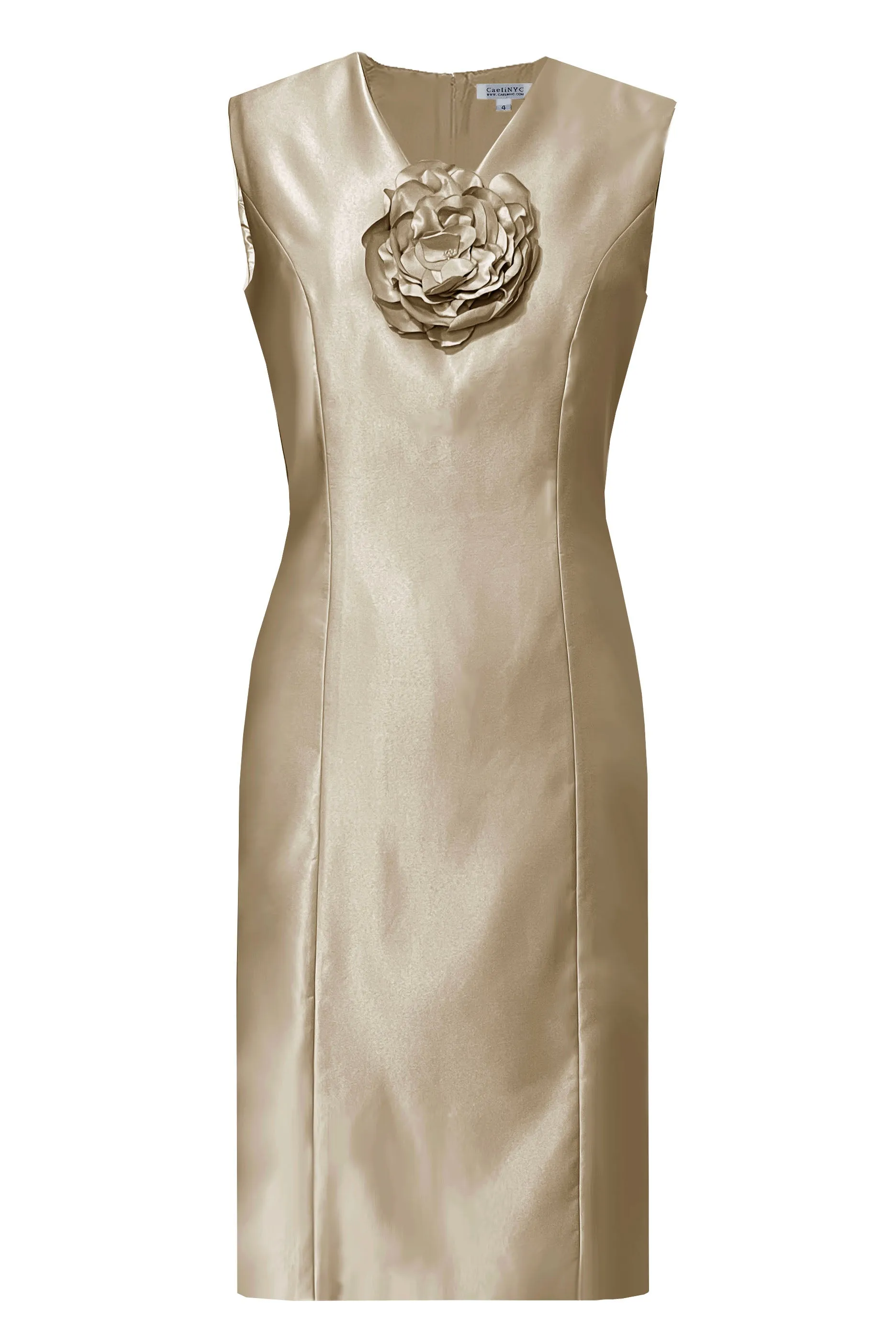 Ainsley Sheath Cocktail Dress with Flower Detail