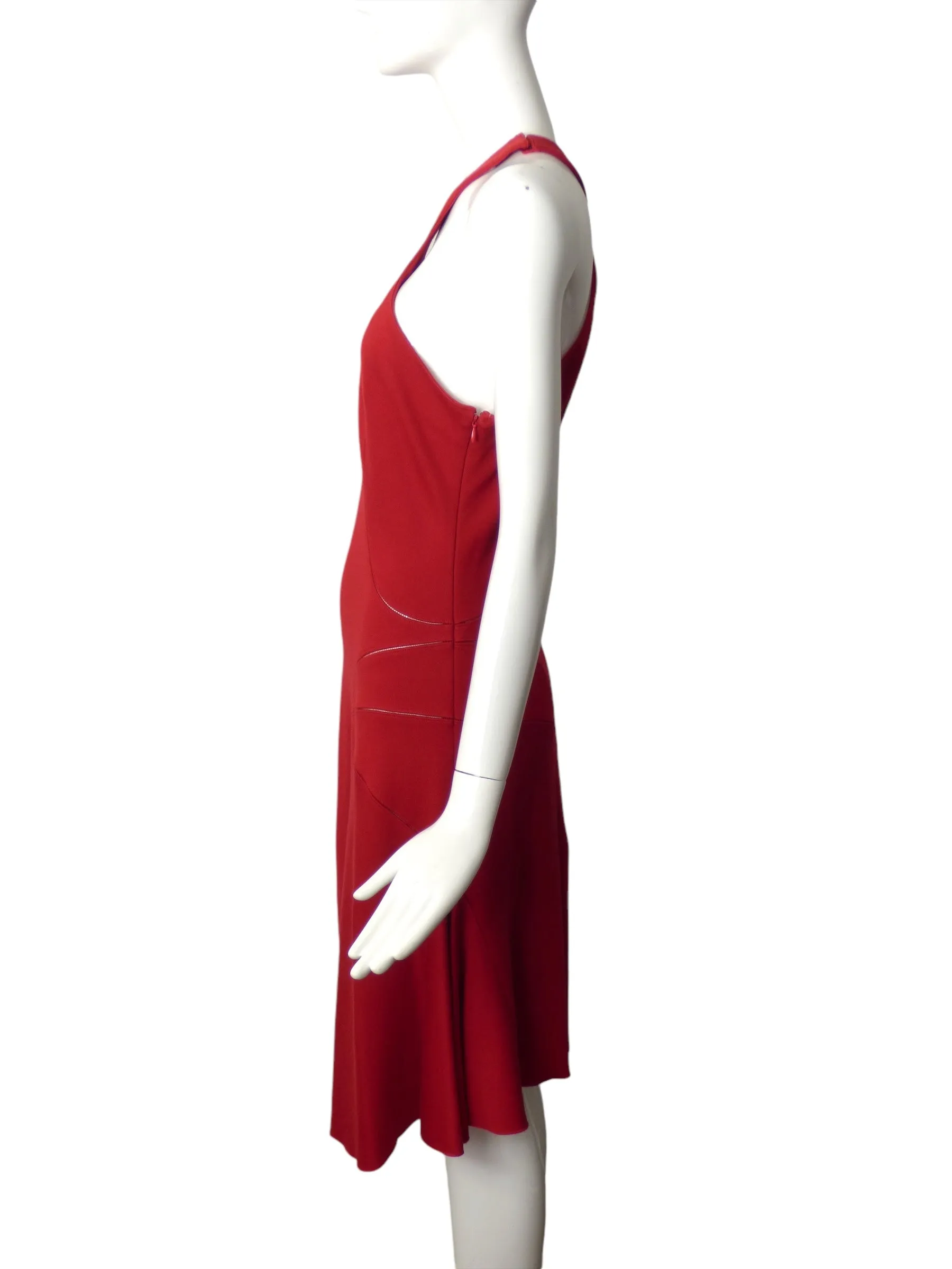 ALAIA- Red Wool Knit Dress, Size 8