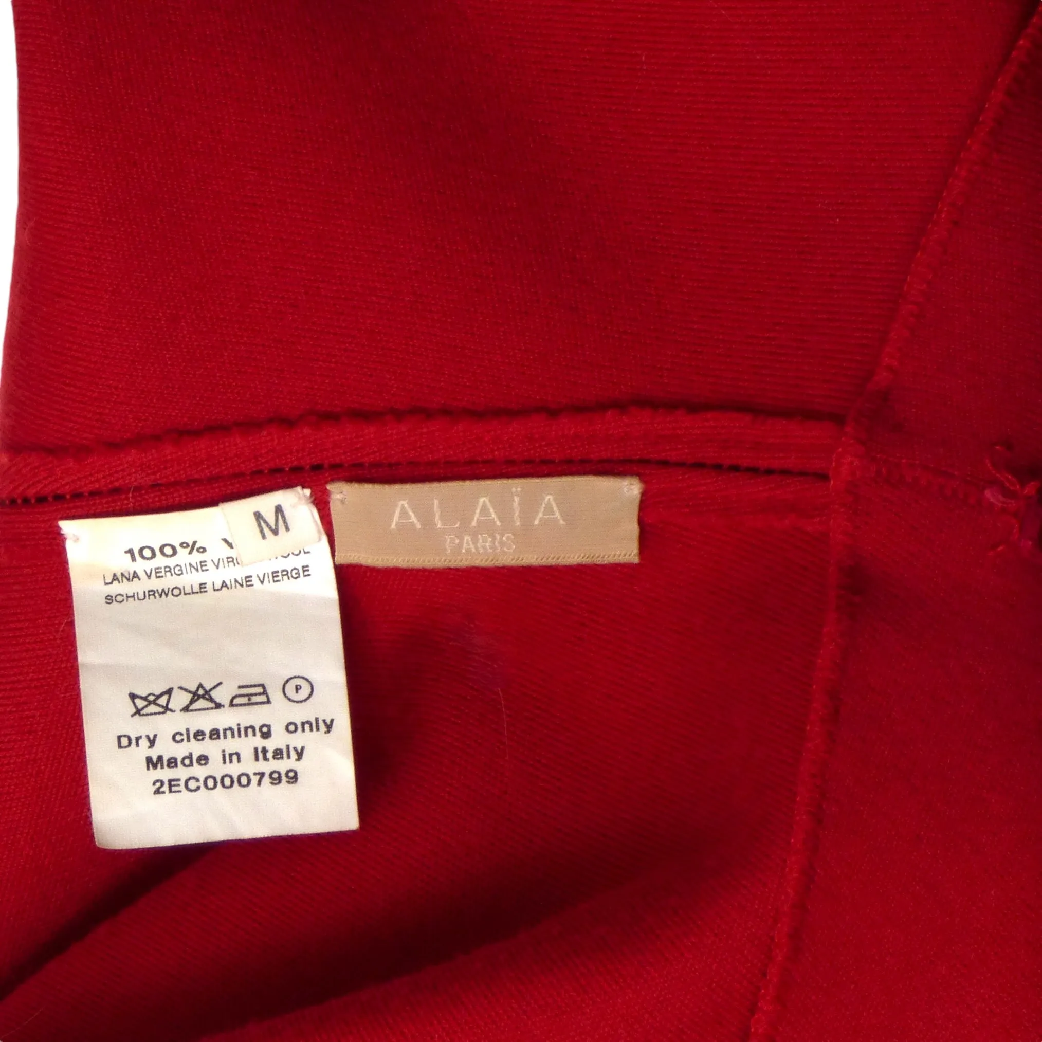 ALAIA- Red Wool Knit Dress, Size 8