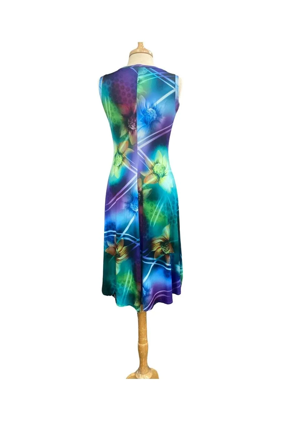 ALBERTA Sleeveless V-Neck Flared Dress