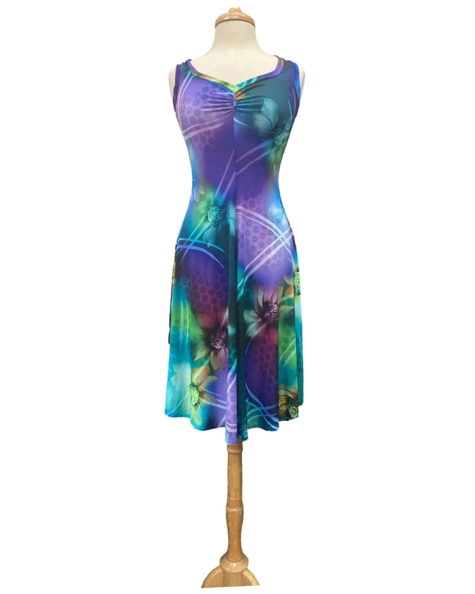 ALBERTA Sleeveless V-Neck Flared Dress