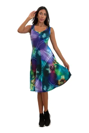 ALBERTA Sleeveless V-Neck Flared Dress
