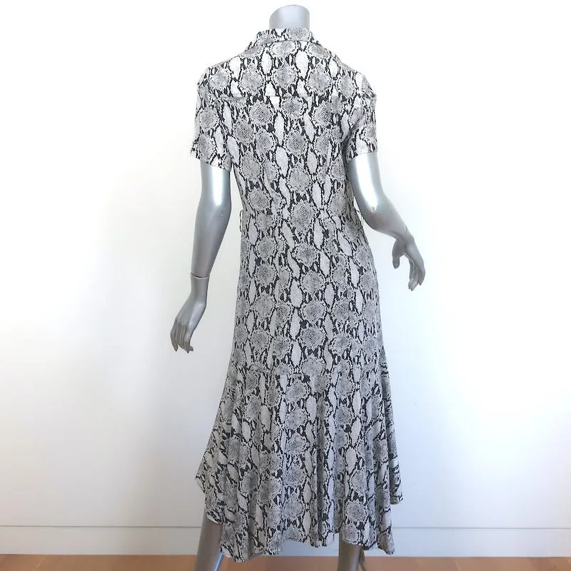 A.L.C. Midi Shirtdress Clarkson Gray Snakeskin Print Silk Size 6 NEW