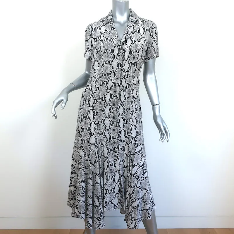 A.L.C. Midi Shirtdress Clarkson Gray Snakeskin Print Silk Size 6 NEW