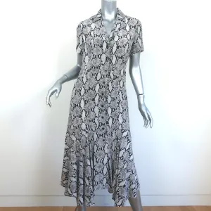 A.L.C. Midi Shirtdress Clarkson Gray Snakeskin Print Silk Size 6 NEW