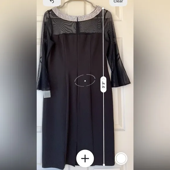Alex Evenings Rhinestone Collar Black Formal Dress 6P‎ NWT