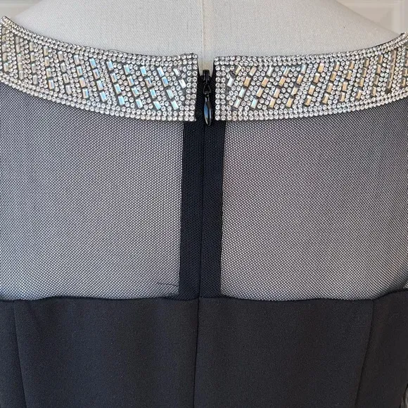 Alex Evenings Rhinestone Collar Black Formal Dress 6P‎ NWT