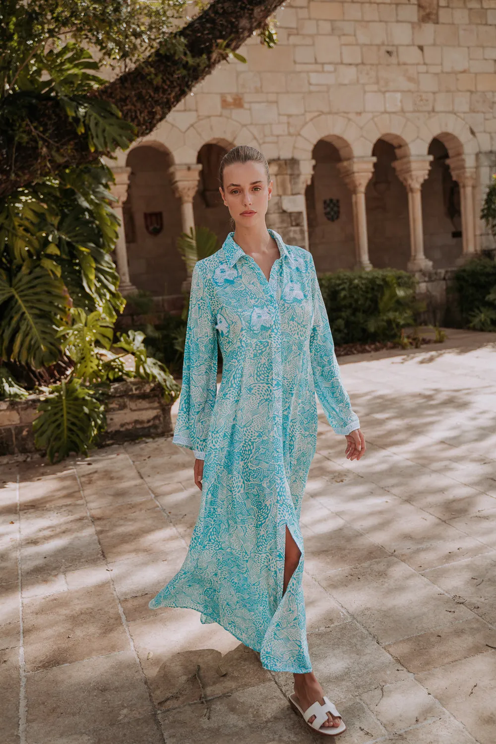 ALTHEDA DRESS - ANIMAL BLUE