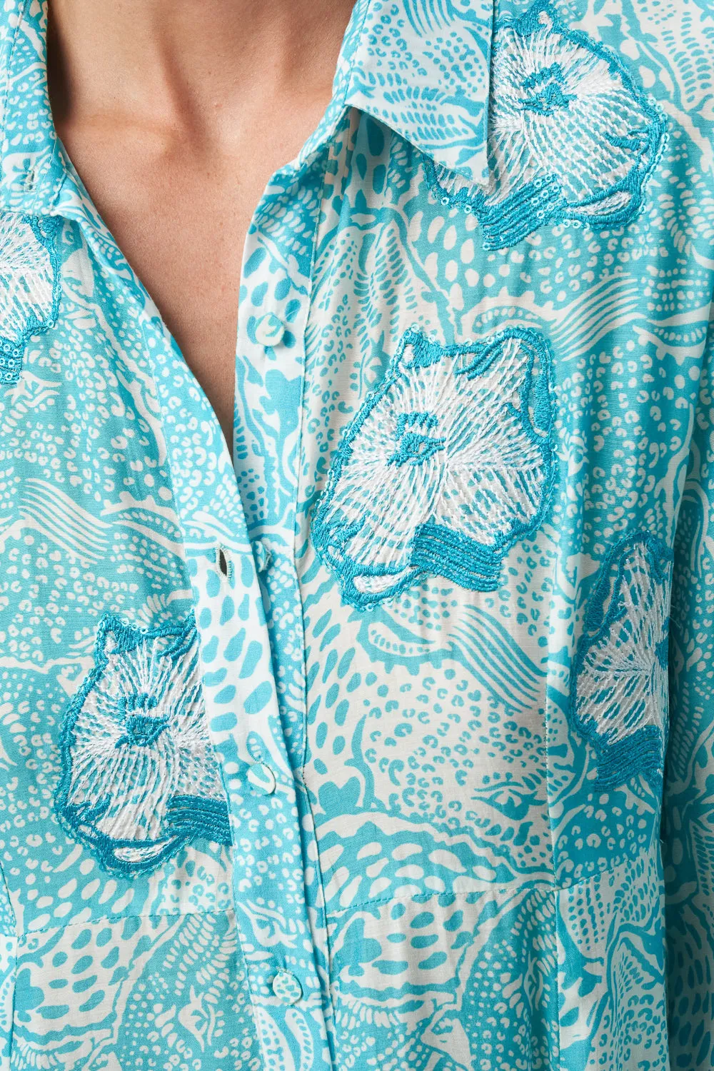 ALTHEDA DRESS - ANIMAL BLUE