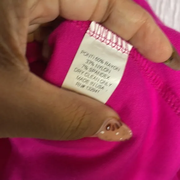 Amanda Uprichard pink Deep V Ponte Fit and Flare Dress Size small