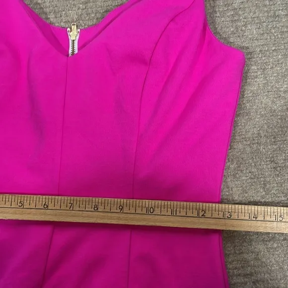 Amanda Uprichard pink Deep V Ponte Fit and Flare Dress Size small