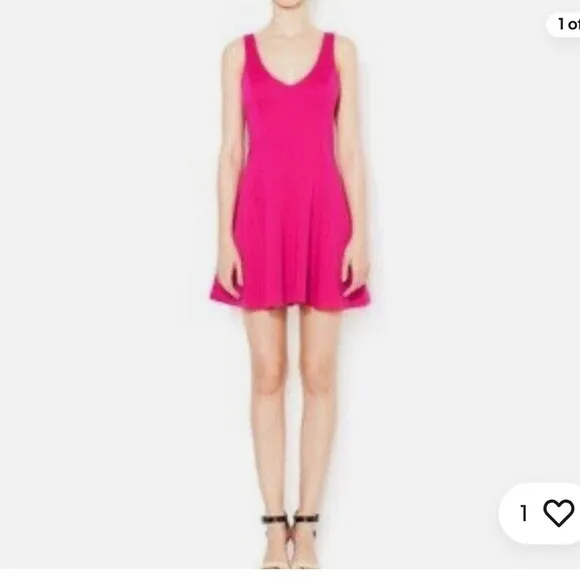 Amanda Uprichard pink Deep V Ponte Fit and Flare Dress Size small