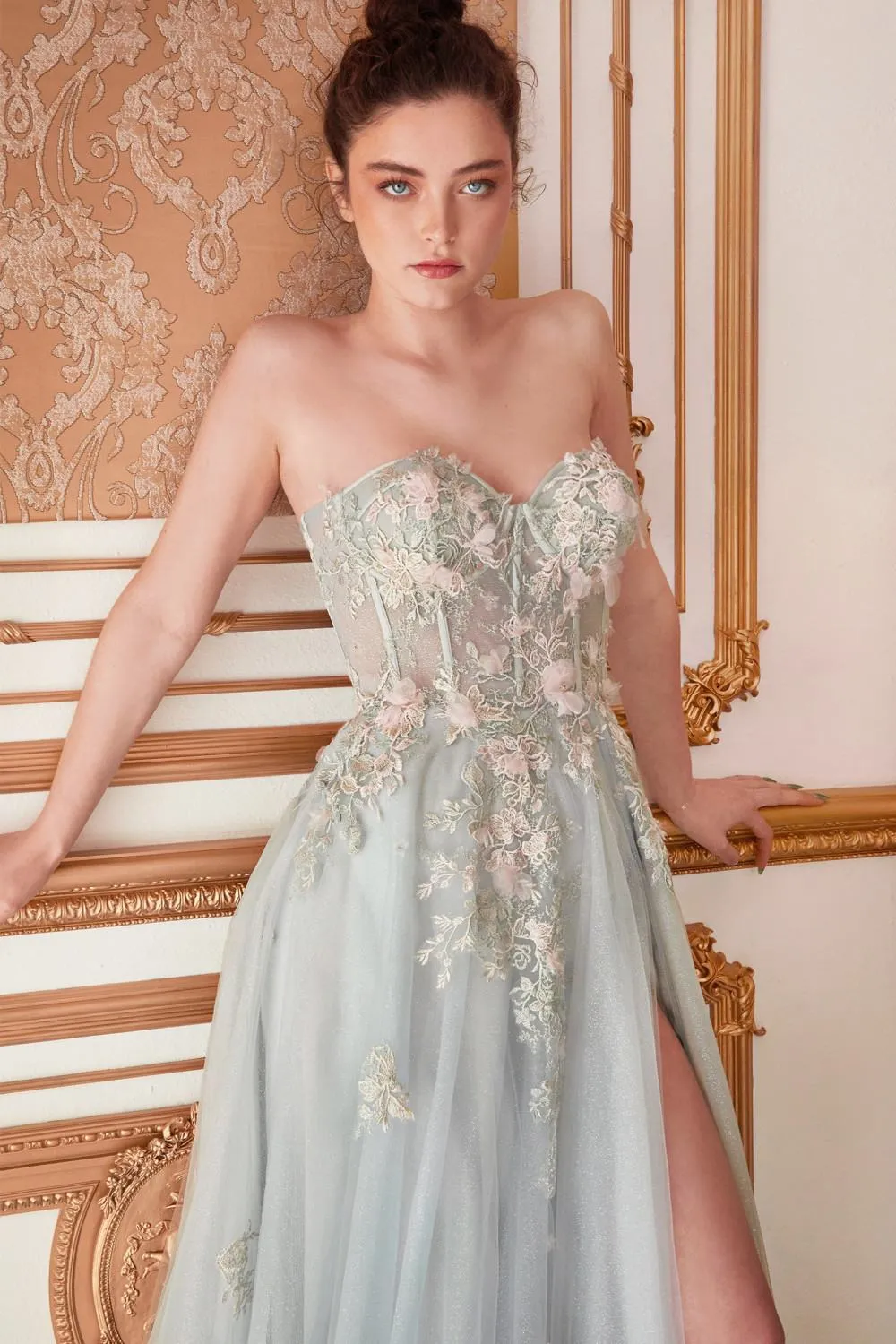Andrea & Leo A1089 Penelope Blossom Gown with Overskirt