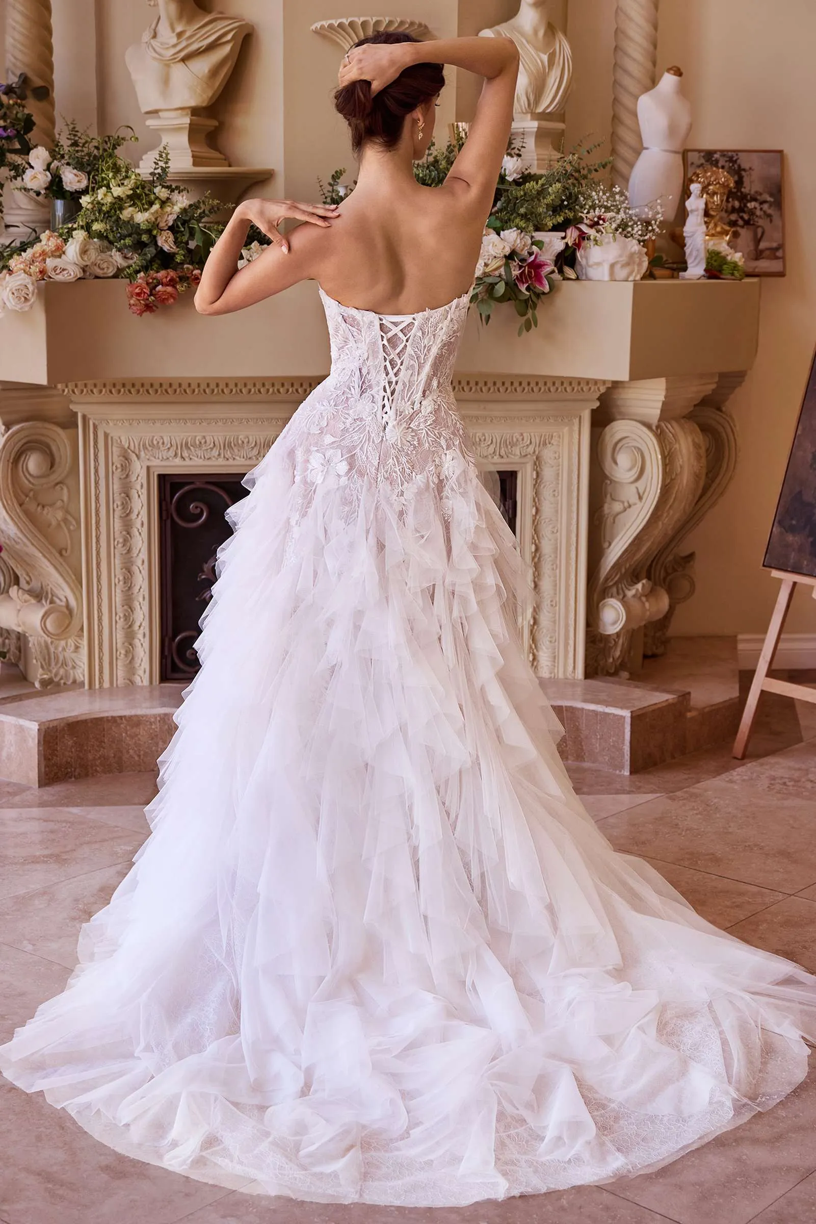 Andrea & Leo WL016 Strapless Drop Waist Cascading Wedding Dress