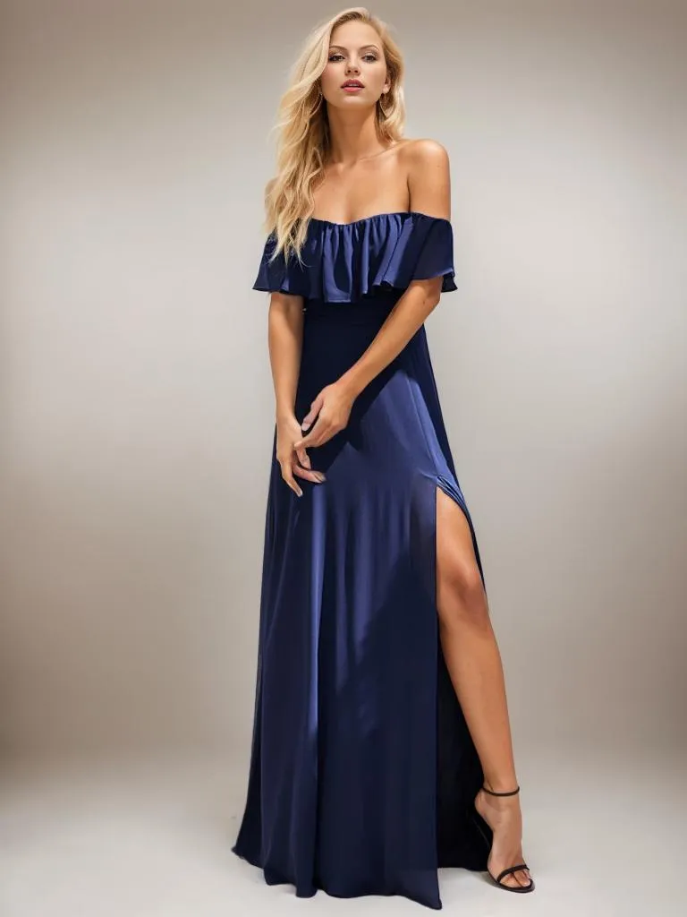 Angelina plus size off shoulder bridesmaid dress with split