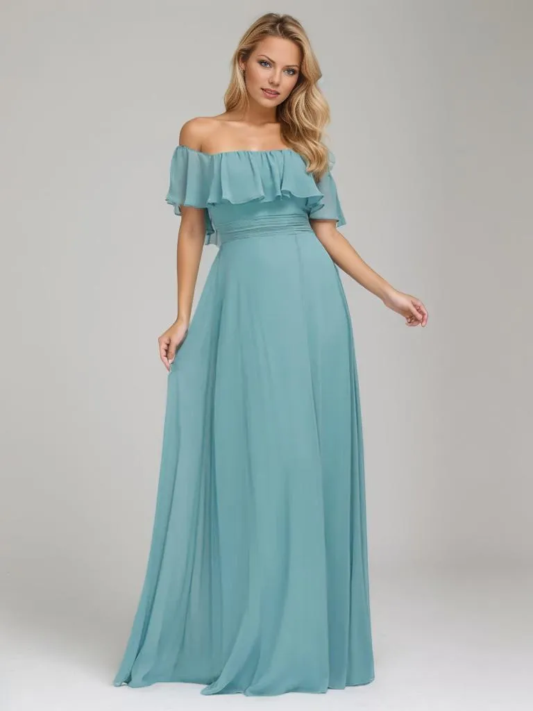 Angelina plus size off shoulder bridesmaid dress with split