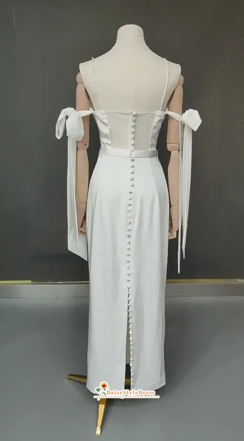 Ankle Length Sheath Reception Wedding Dress