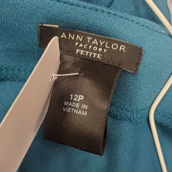 Ann Taylor blue green work sheath dress Dress 12P
