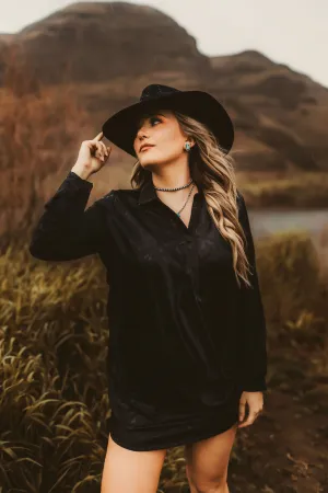 Anna Satin Long Sleeve Dress