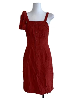 Apple Red Plain Sheath Dress