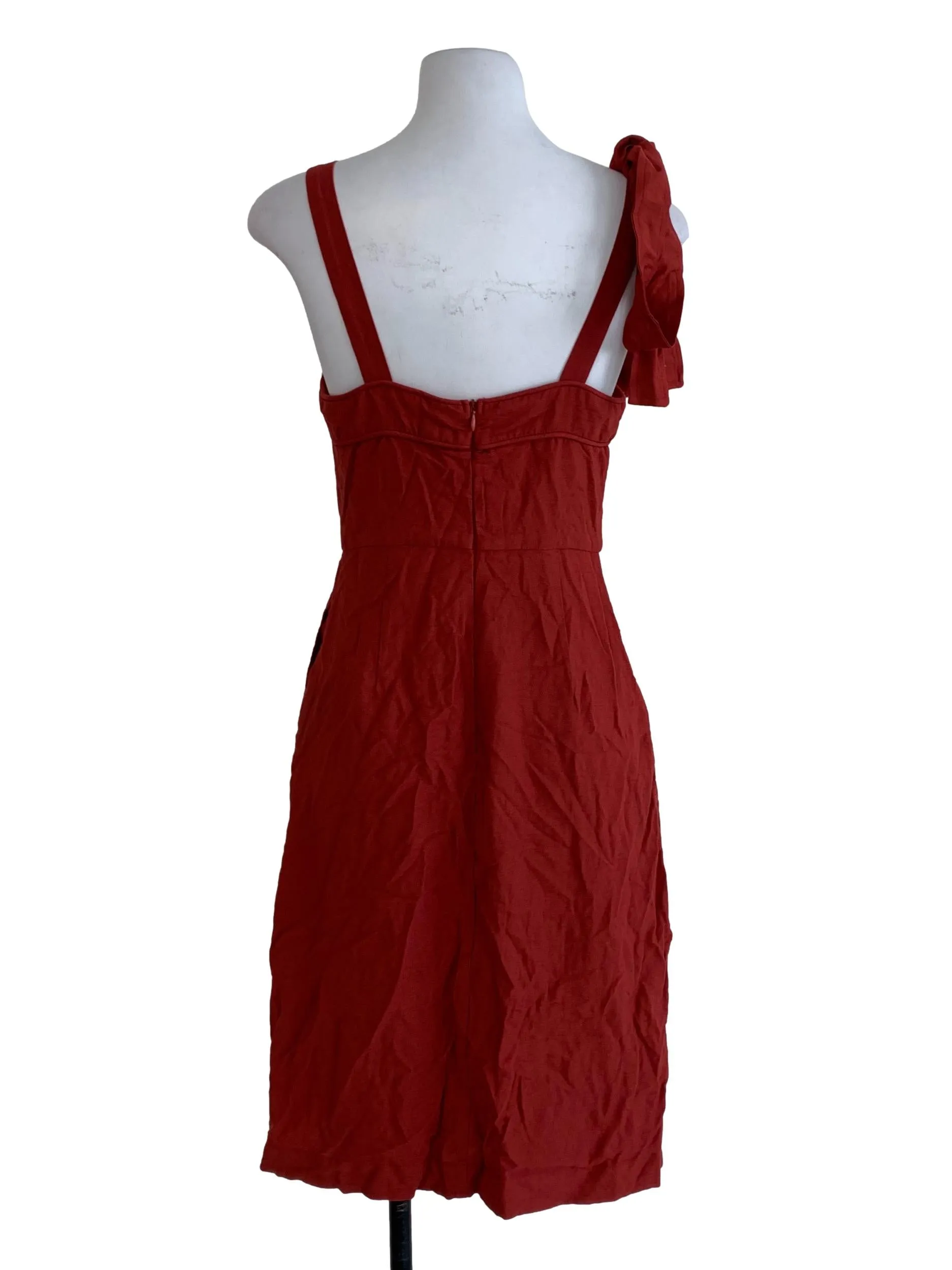 Apple Red Plain Sheath Dress