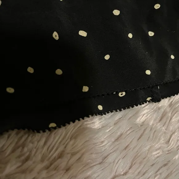 Aritzia T. Babaton black polka dot gathered 100% silk dress XS