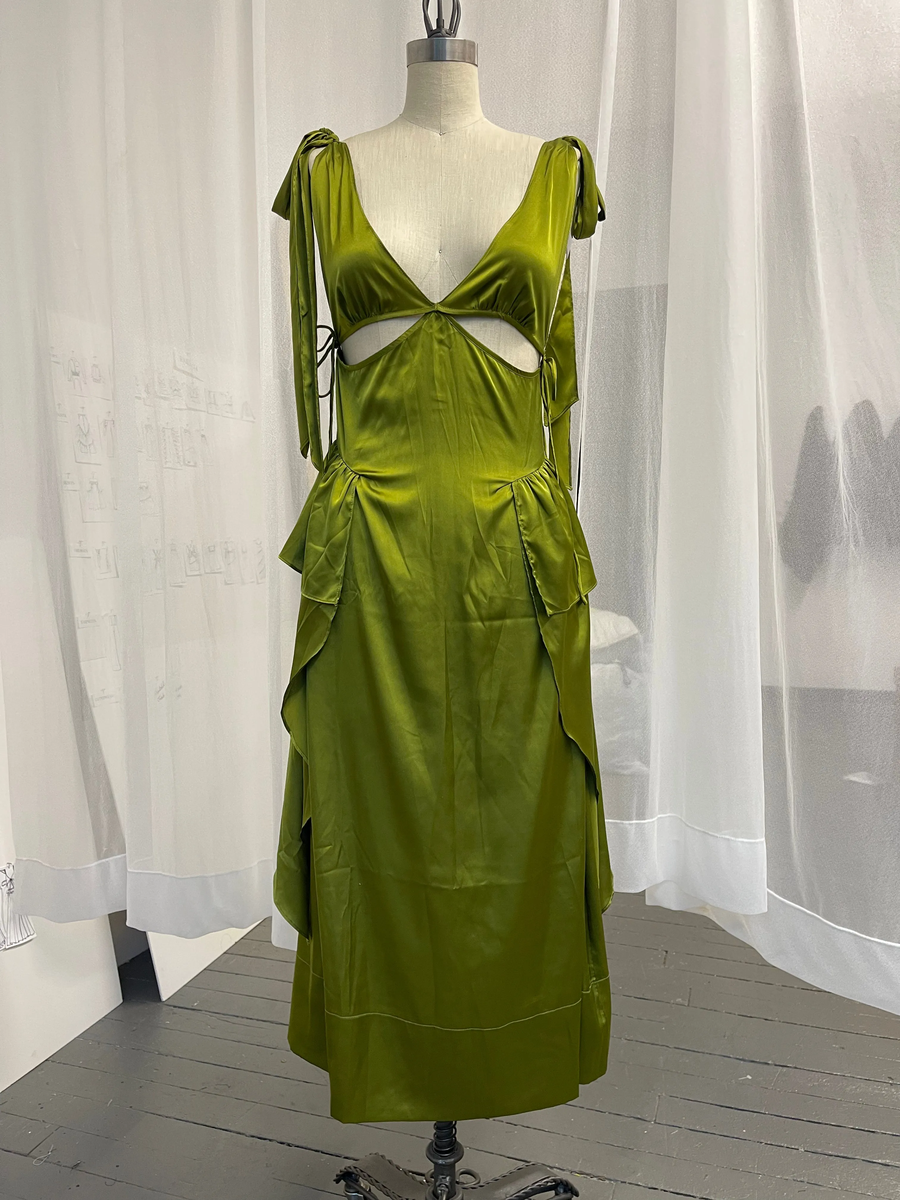Arugula Satin Dress