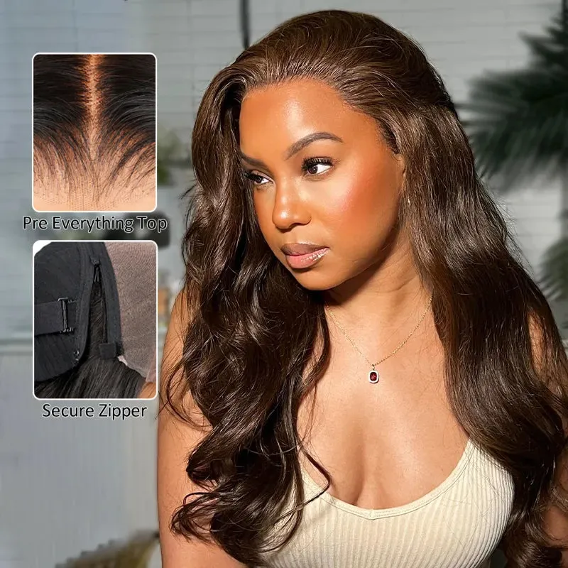 Ashimary PairUp Zippable Wig Highlight Body Wave Optional Replaceable Zip Lace Top 2 in 1