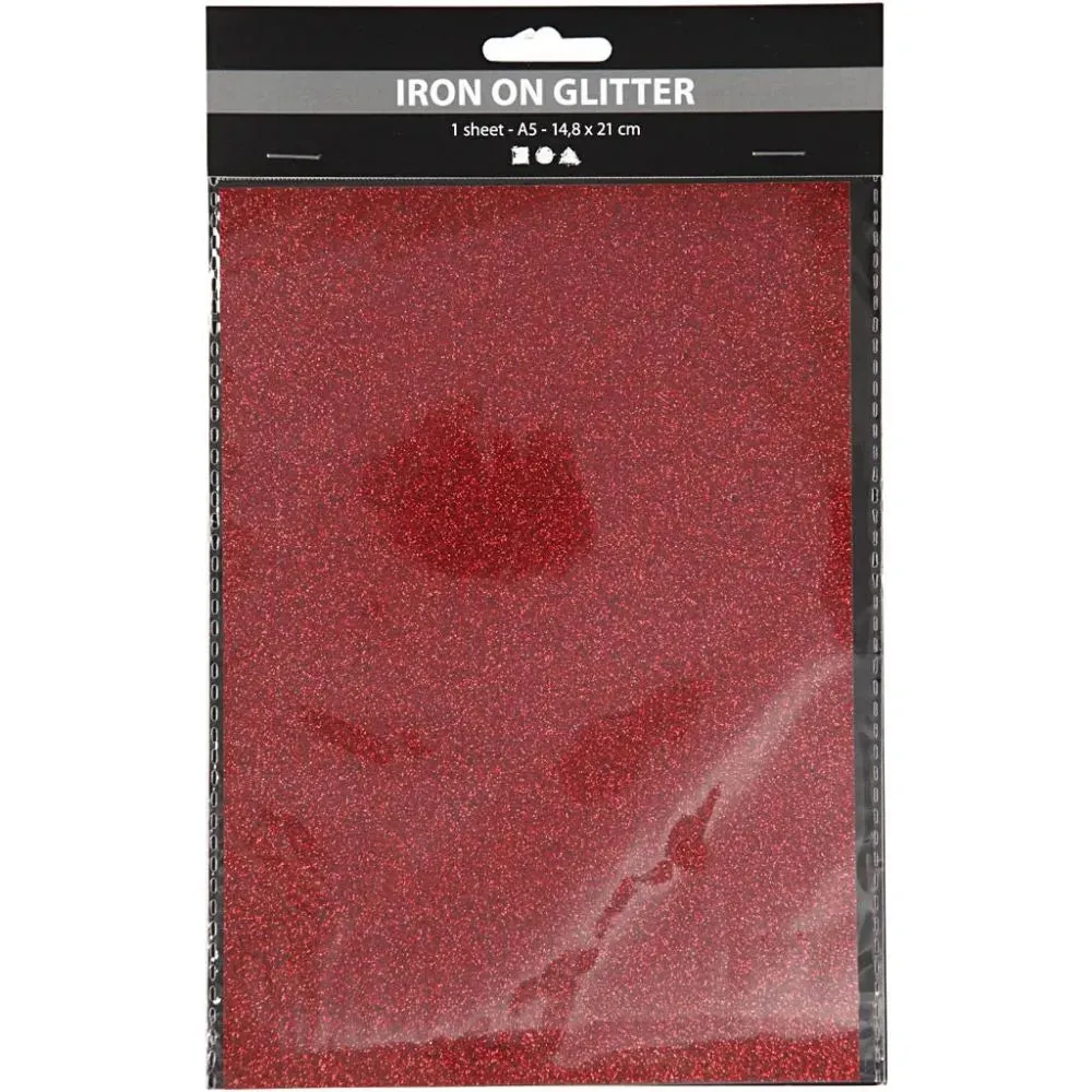 Assorted Sheet Glitter Paper Iron Washable Transfer Foil Decorations A5 15x21 cm