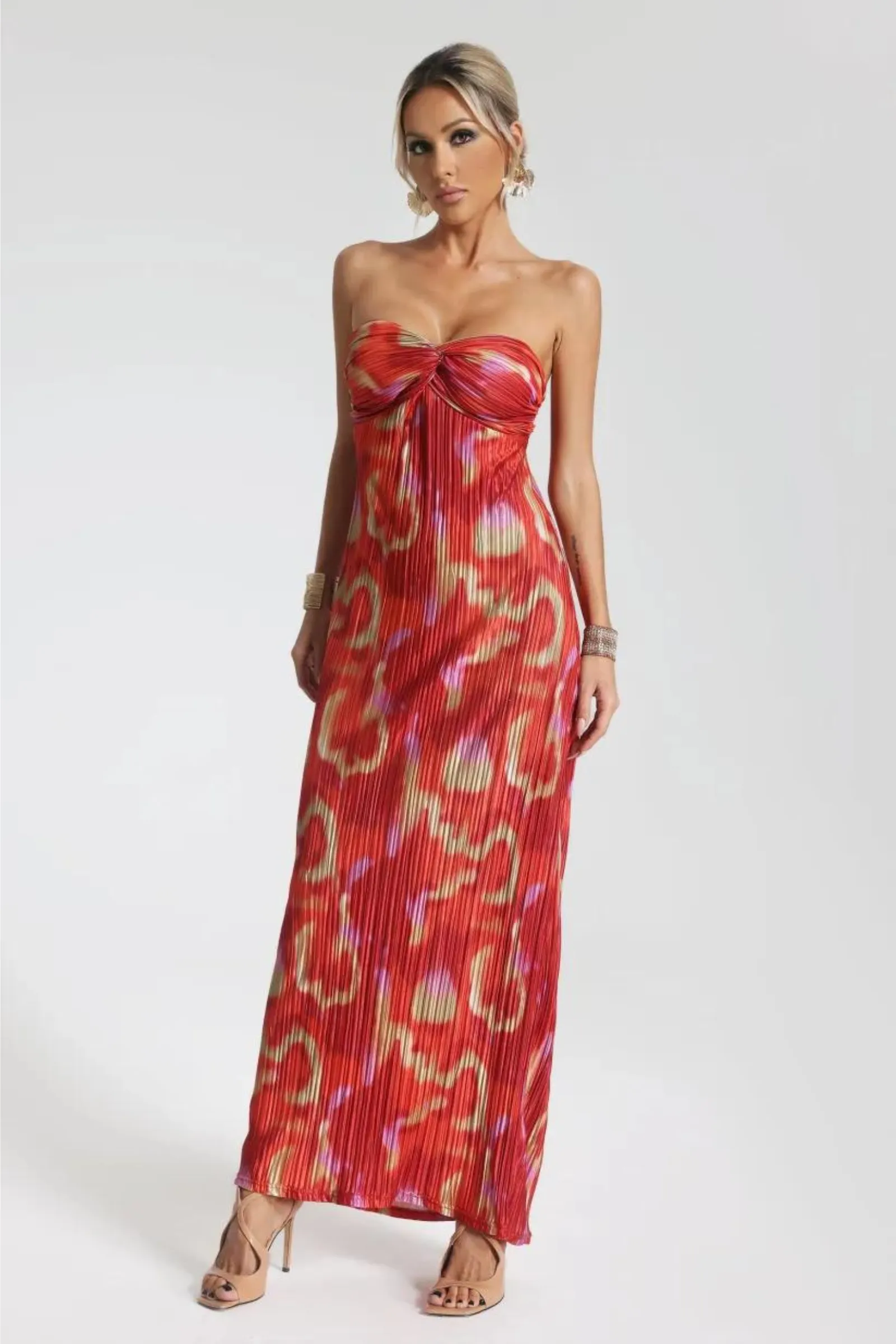 Aurora Strapless Mesh Gown- Miss Molly brand
