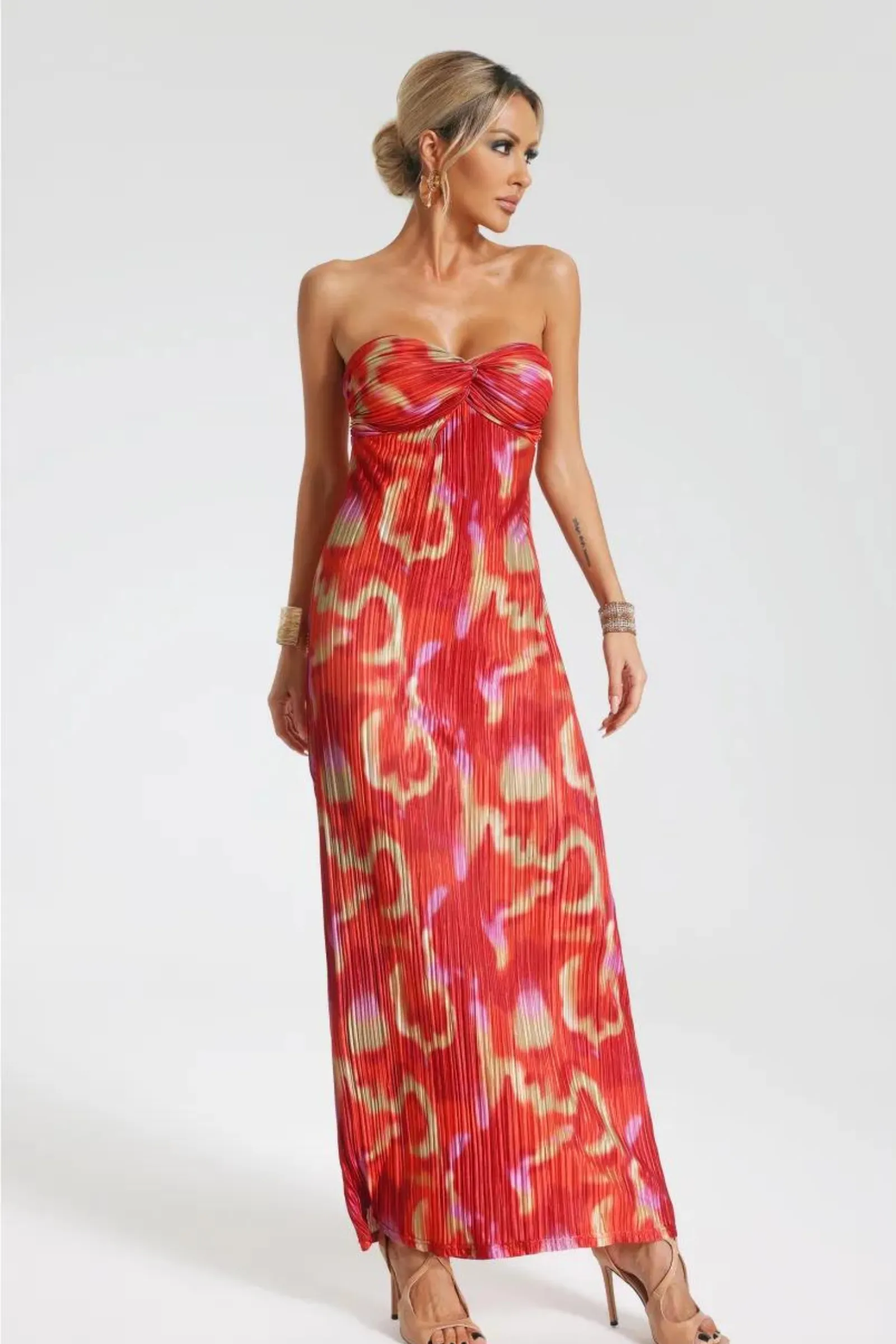 Aurora Strapless Mesh Gown- Miss Molly brand
