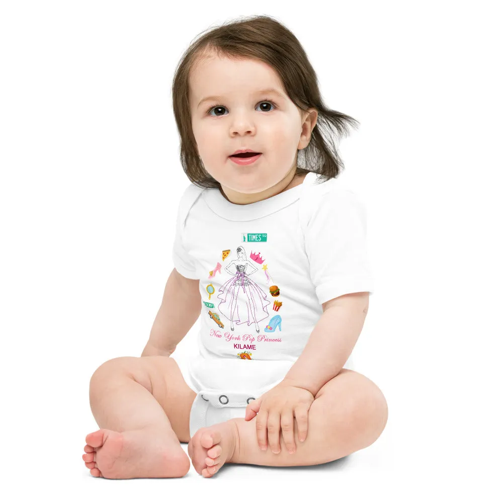 Baby body short sleeve one piece 'Pink Princess'