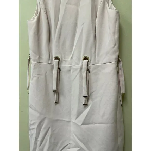 Badgley Mischka Size 12 Sleeveless Knee Length Sheath Dress Baby Pink Croquet