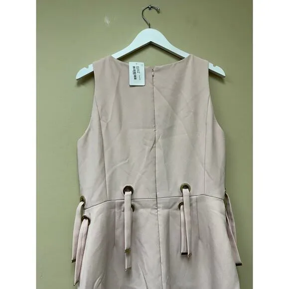 Badgley Mischka Size 12 Sleeveless Knee Length Sheath Dress Baby Pink Croquet