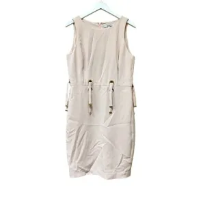 Badgley Mischka Size 12 Sleeveless Knee Length Sheath Dress Baby Pink Croquet