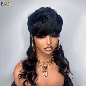 BAISI Mullet Glueless Wig