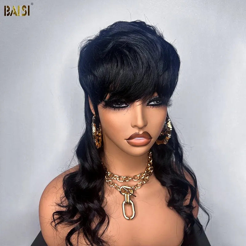 BAISI Mullet Glueless Wig