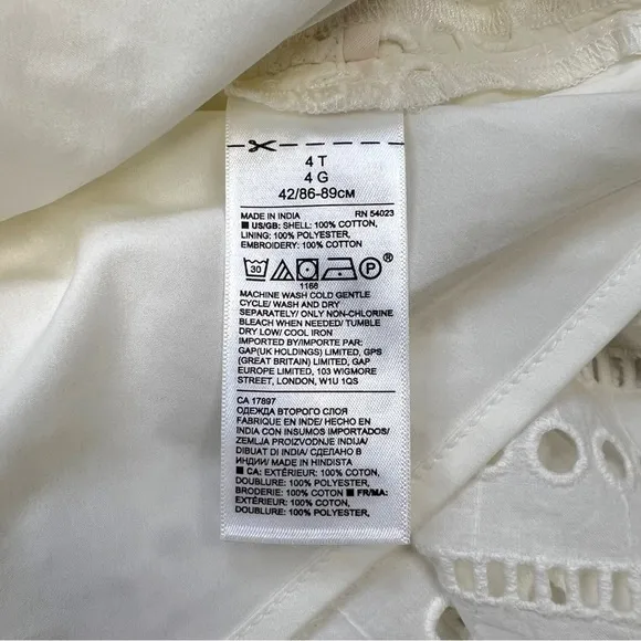 Banana Republic Eyelet Fit &amp; Flare Dress Cream Size 4 Tall
