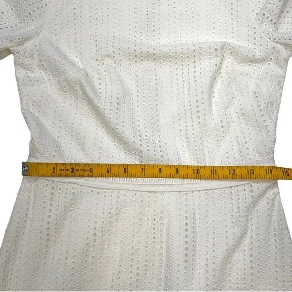 Banana Republic Eyelet Fit &amp; Flare Dress Cream Size 4 Tall